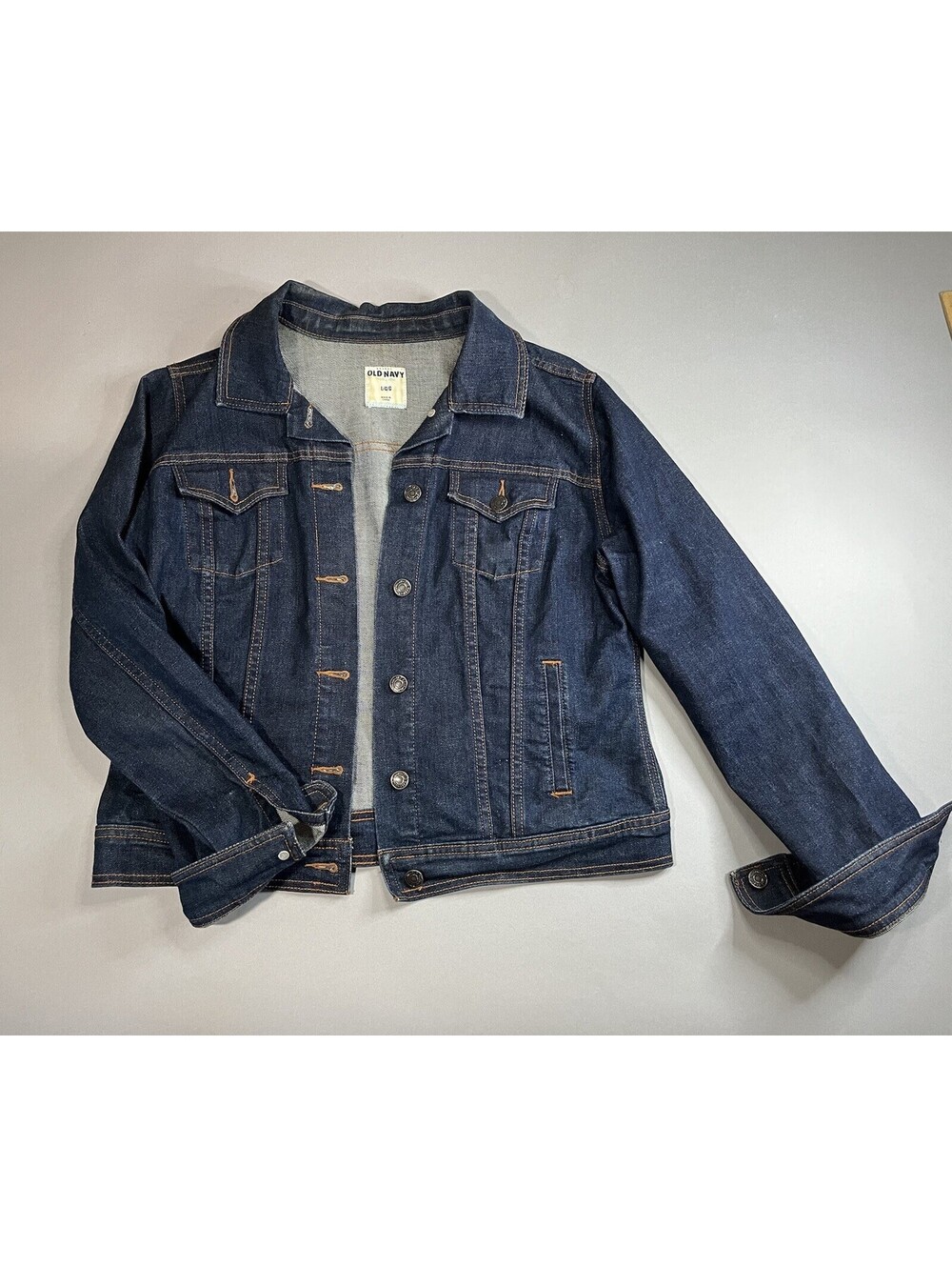 Old Navy Jean Jacket Classic VTG Trucker Biker Large Blue